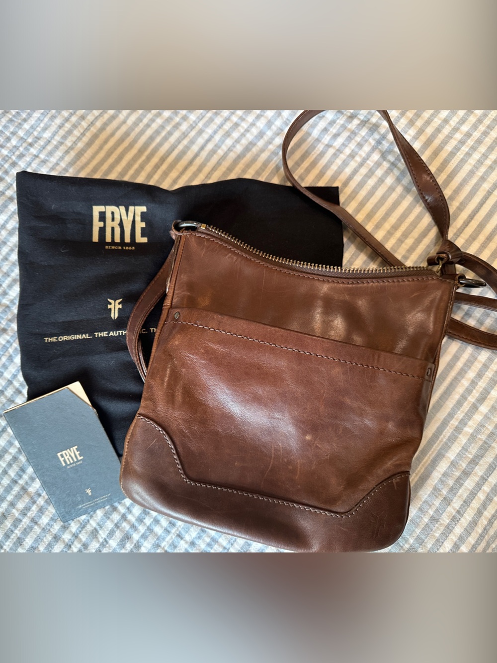FRYE Brown Leather Crossbody Bag